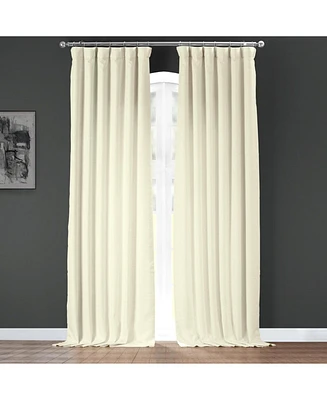 Half Price Drapes Gravity Ivory Italian Faux Linen Room Darkening Curtain