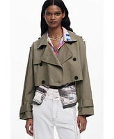 Desigual Women's Detachable two-tone trench coat
