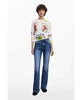Desigual Women's Tropical stamps sweater