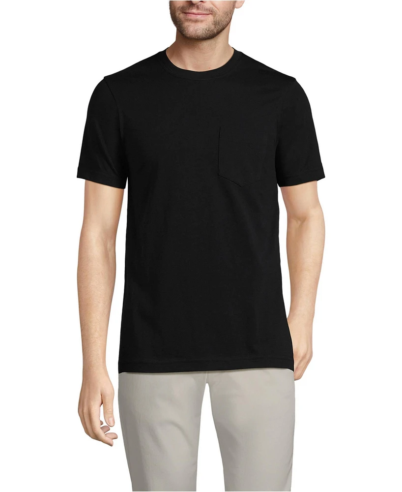 Lands' End Men's Short Sleeve Cotton Supima Tee With Pocket