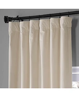 Half Price Drapes Diva Cream Signature Plush Velvet Hotel Blackout Curtain