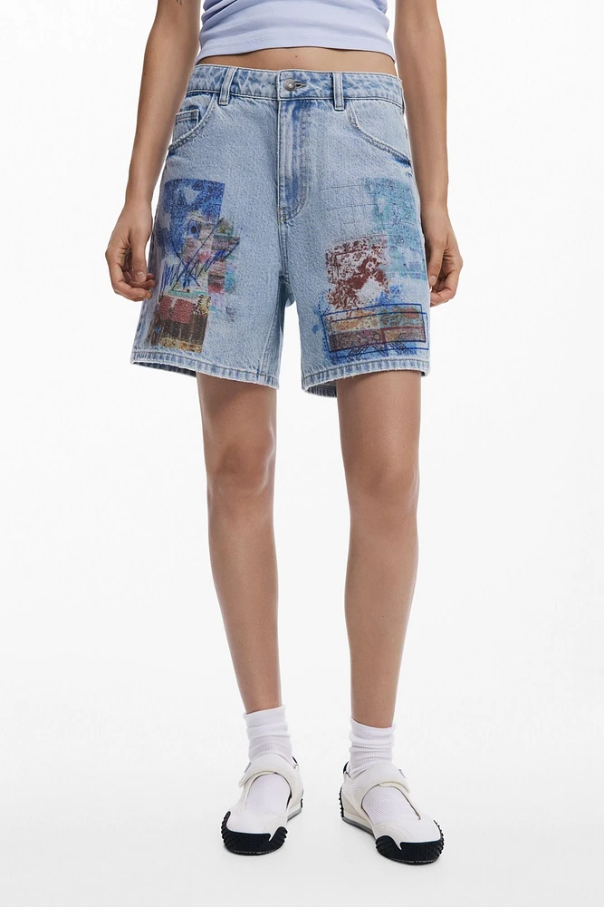 Desigual Women's Etnic denim Bermuda shorts