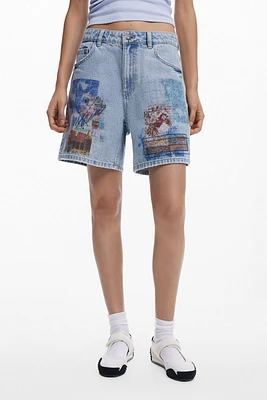 Desigual Women's Etnic denim Bermuda shorts