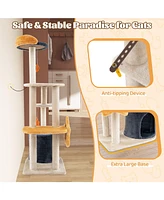 Cute Cat Tree for Indoor Cats with Sisal Scratching Posts & Scratching Board Fun & Cozy Play Tower