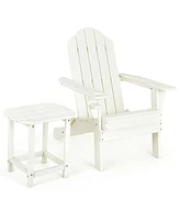 Gymax 2PC Patio Folding Adirondack chair Side Table Cup Holder Poolside