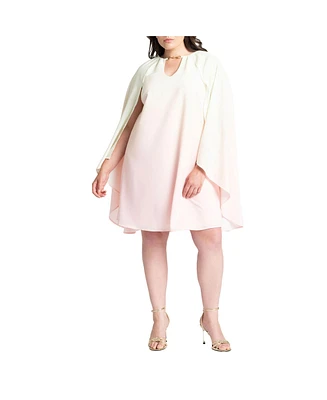 Eloquii Plus Size Ombre Mini Cape Dress