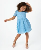 Rare Editions Toddler and Little Girls 3D Flower Chiffon Dress