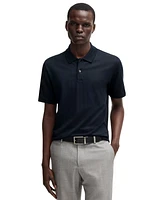 Boss by Hugo Men's Cotton-Silk Blend Relaxed-Fit Polo