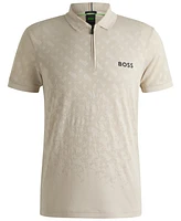 Boss by Hugo Men's Monogram Jacquard Quick-Dry Polo Shirt