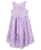 Rare Editions Toddler and Little Girls High-Low 3D Butterfly Sequin Mesh Social Dress