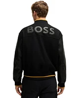 Hugo Boss x Nfl Leather Sleeve Wool-Blend Jacket