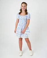 Rare Editions Big Girls Toile Dress with Lace Trims