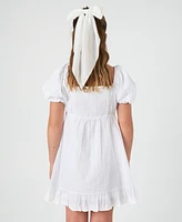 Rare Editions Big Girls Twisted Front Eyelet Dress