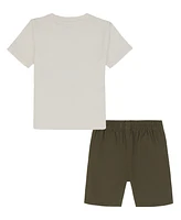 Kids Headquarters Baby Boys 2-Piece Jersey Truck Short Sleeve T-Shirt and Twill Cargo Shorts Set
