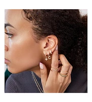 Ana Luisa Crescent Moon Huggie Hoops - Celeste