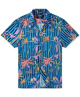Chubbies Men's The Wild Blue Sunday Classic-Fit Tropical Stripe Button-Down Camp Shirt