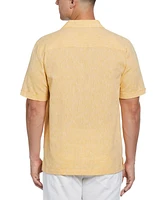 Cubavera Men's Linen Blend Diamond Dobby Print Short Sleeve Button-Down Shirt