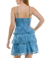 Bcx Juniors' Sweetheart-Neck Triple-Tiered Dress