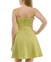 Bcx Juniors' Whipstitched Corset Fit & Flare Dress