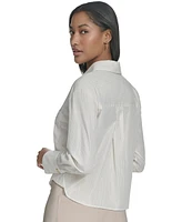 Halston Women's Cropped Button-Front Shirt