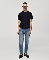 Mango Men's Eu Tapered-Fit Cropped Jeans