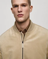 Mango Men's Faux-Suede Bomber Jacket