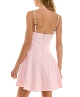 City Studios Juniors' Embellished-Strap Cutout Dress