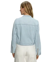 Sanctuary Women's Soft-Denim Zip-Front Moto Jacket