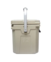 Camp-zero 12 | 12.6 Qt. Premium Cooler with Molded-in Cup Holders and Folding Aluminum Handle Sage