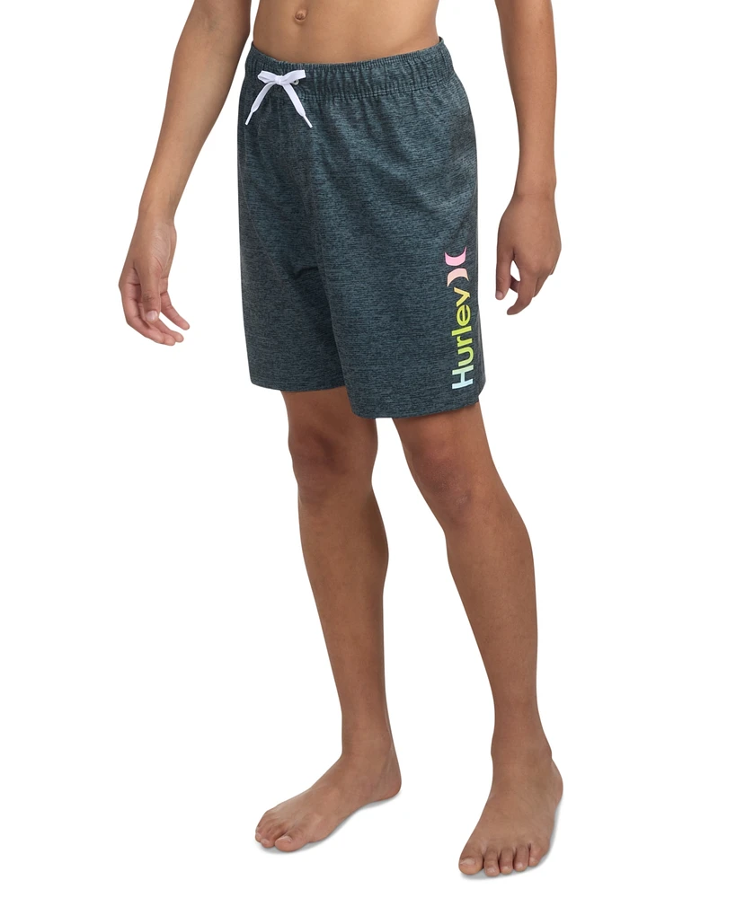 Hurley Big Boys Printed Heathered Pull-On Swim Trunks