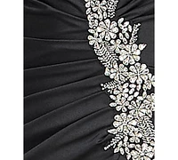 Seni & Cade Juniors' Beaded Side-Slit Gown