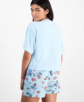 Disney Juniors' Stitch Floral Graphic T-Shirt