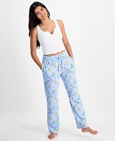 Love Tribe Juniors' Peanuts Floral-Print Lounge Pants