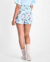 Disney Juniors' Stitch Floral-Print Shorts