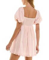 City Studios Juniors' Cotton Eyelet Babydoll Dress
