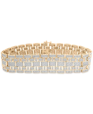 Men's Diamond Bracelet (4 ct. t.w) in 14k Gold-Plated Sterling Silver & Sterling Silver