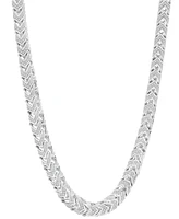Macy's Men's Cubic Zirconia Franco Link 24" Chain Necklace in Sterling Silver