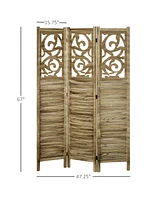 Homcom 5.5' Panel Room Divider, Double Hinged Privacy Screens