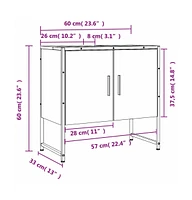 Bathroom Sink Cabinet Black 23.6"x13"x23.6" Engineered Wood