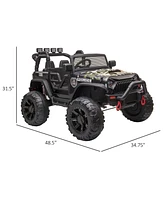 Aosom Children Battery Powe Riding Utv Truck w/ Music & 2 Motors