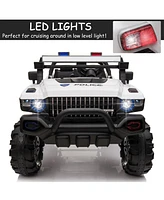 Aosom 12V Police Car Ride-on Truck with Remote Control,