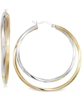 Interlocking Hoop Earrings 14k Gold-Plated Silver and Sterling