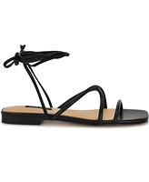 Nine West Women's Mikila Strappy Lace Up Flat Sandals