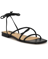 Nine West Women's Mikila Strappy Lace Up Flat Sandals