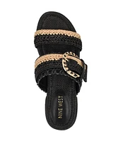 Nine West Women's Sameey Woven Slip-On Flat Sandals