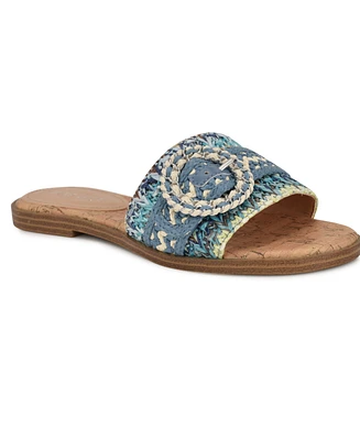 Nine West Women's Poland Woven Slip-On Flat Sandals