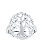 Bling Jewelry Silver Ring: Large Open Round Family Tree of Life Sterling Statement Piece