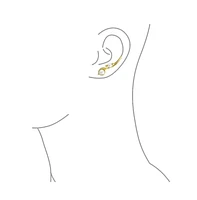 Bling Jewelry White Freshwater Pearl Ear Cuff Cartilage Climbers 14K Gold Plated Silver