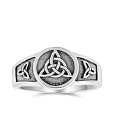 Bling Jewelry Silver Ring with Viking Celtic Infinity Knot Triquetra Signet Design