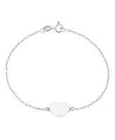 Bling Jewelry Dainty Charm Bracelet for Pet Lovers with Heart and Paw Print Sterling Silver